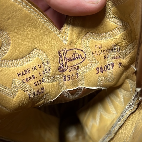 Mens Justin 11.5 Lizard hide  Custom Boots - Picture 9 of 10